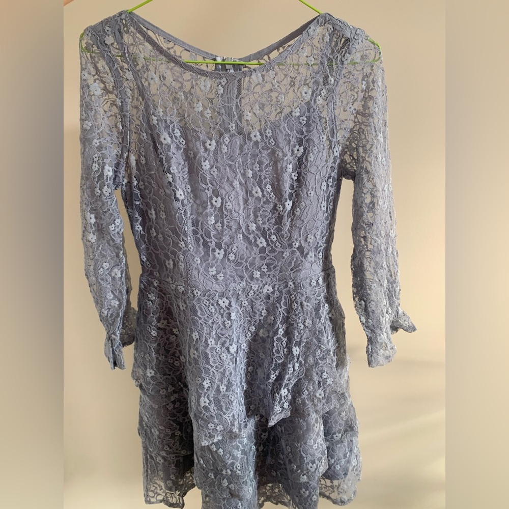 Women blue dress long sleeve